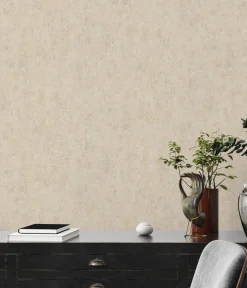 Vliestapete Strukturiert Uni Beige Creme Glanz 39036-1