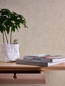 Vliestapete Strukturiert Uni Beige Creme Glanz 39036-1