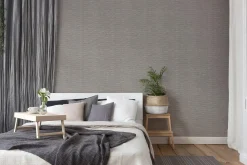 Vliestapete Struktur Linien Grau Silber Metallic 38597-6
