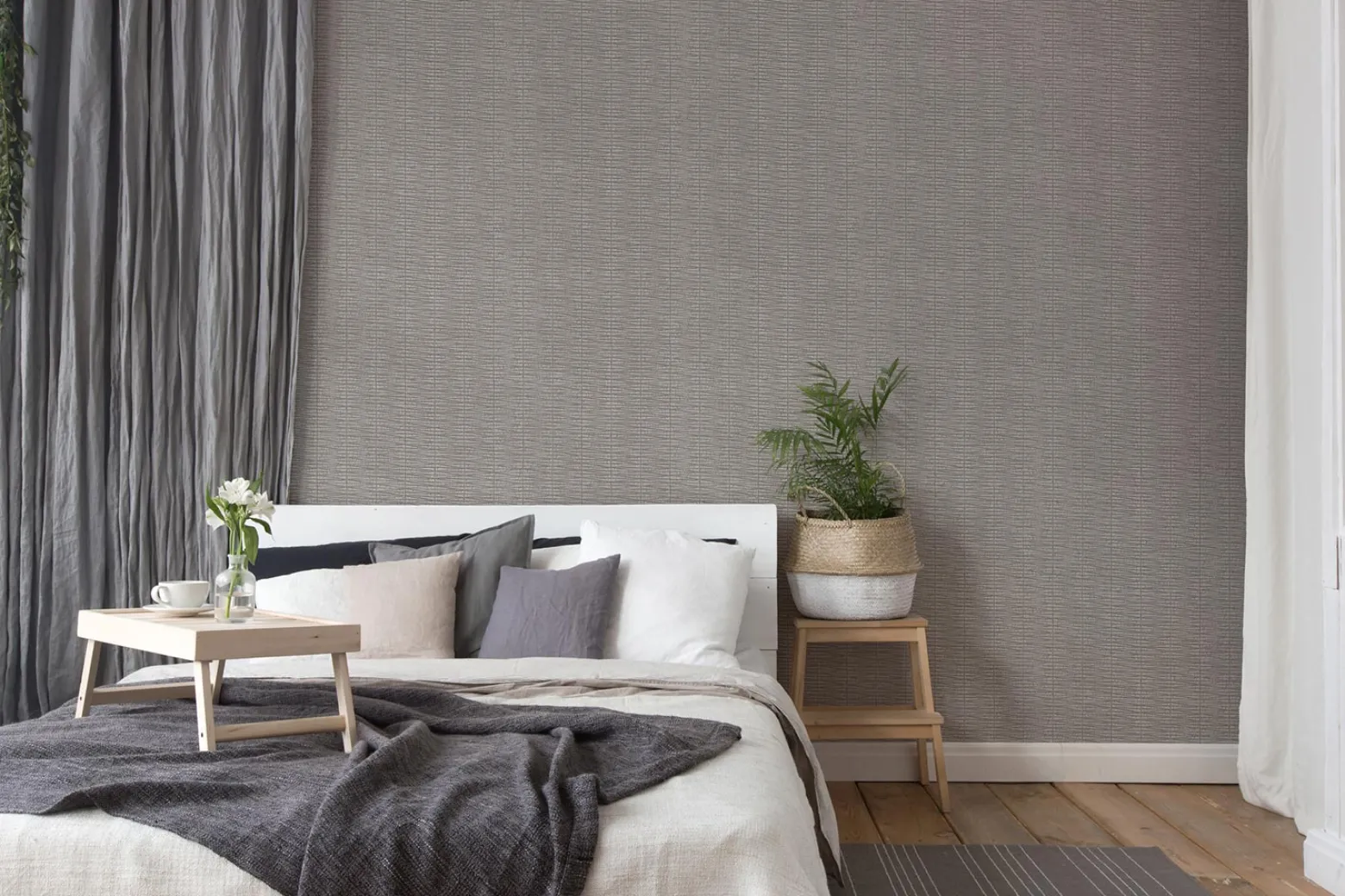 Vliestapete Struktur Linien Grau Silber Metallic 38597-6