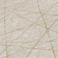 Vliestapete Struktur Linien Metallic Beige Gold 39177-3