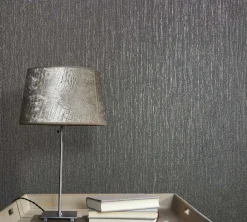 Vliestapete Struktur Linien Uni Grau Silber Metallic 82382