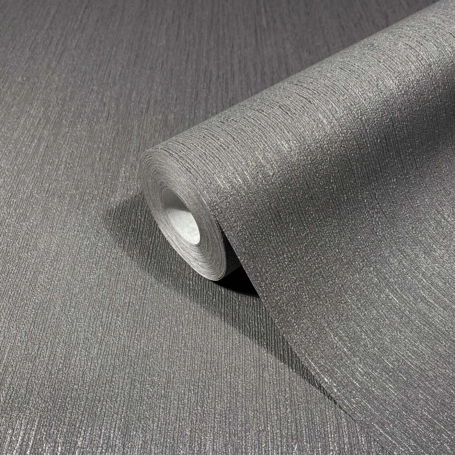 Vliestapete Struktur Linien Uni Grau Silber Metallic 82382