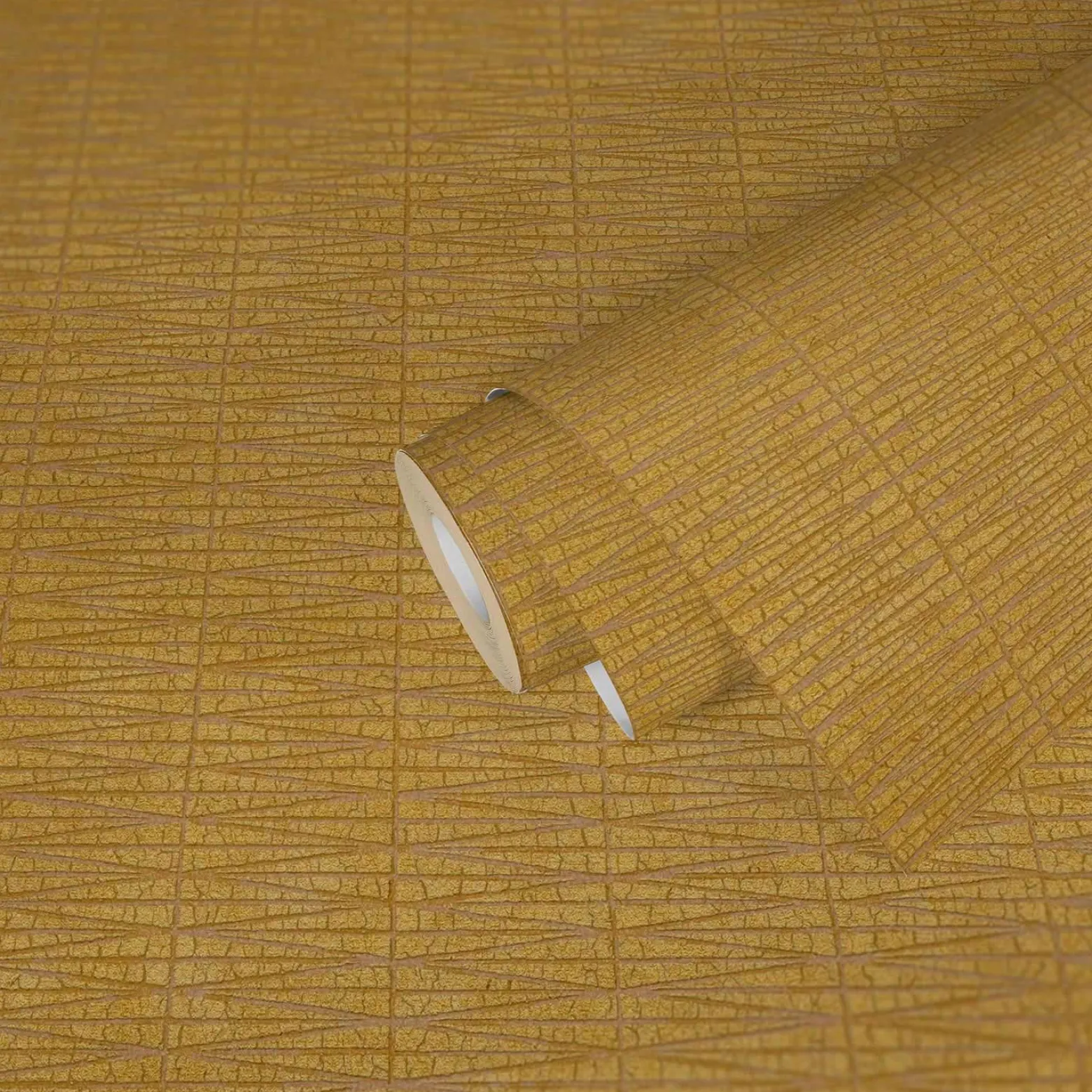 Vliestapete Struktur Linien Gelb Kupfer Metallic 38597-4