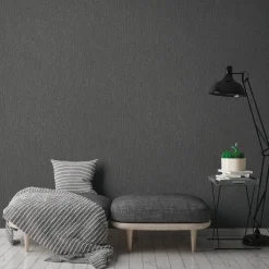 Vliestapete Struktur Schwarz Silber Metallic 39026-7