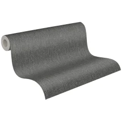 Vliestapete Struktur Schwarz Silber Metallic 39026-7