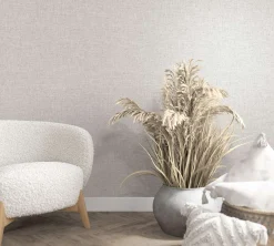 Vliestapete Struktur Textiloptik Uni Grau Creme 33388