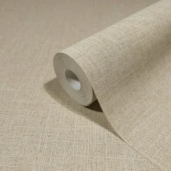 Vliestapete Struktur Textiloptik Uni Beige Creme 33392