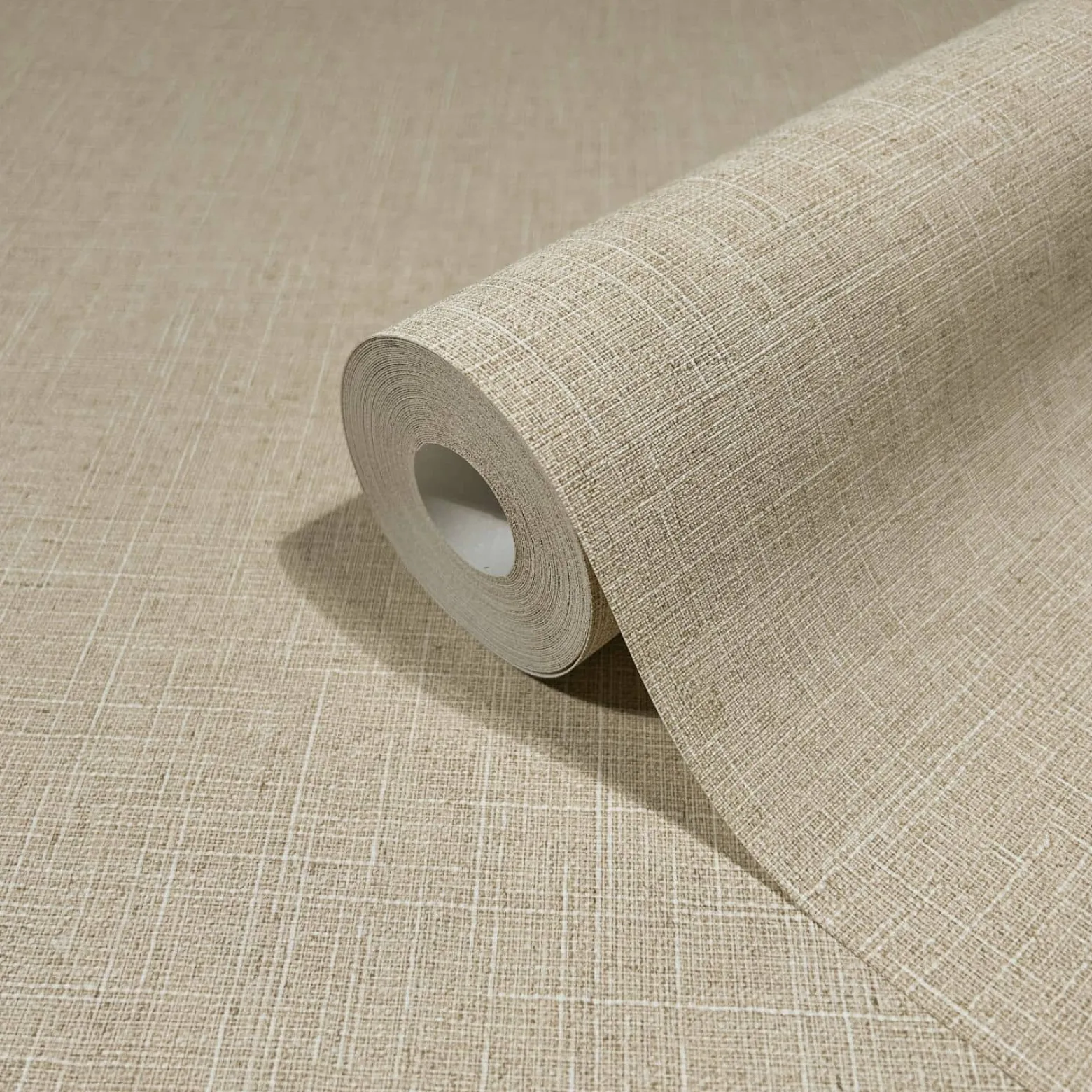 Vliestapete Struktur Textiloptik Uni Beige Creme 33392