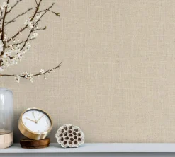 Vliestapete Struktur Textiloptik Uni Beige Creme 33392