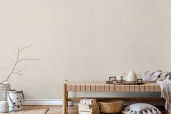 Vliestapete Struktur Textiloptik Uni Creme Beige 33391