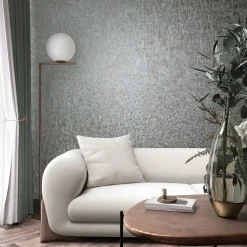 Vliestapete Struktur Uni Shabby Blau Kupfer Metallic 35526