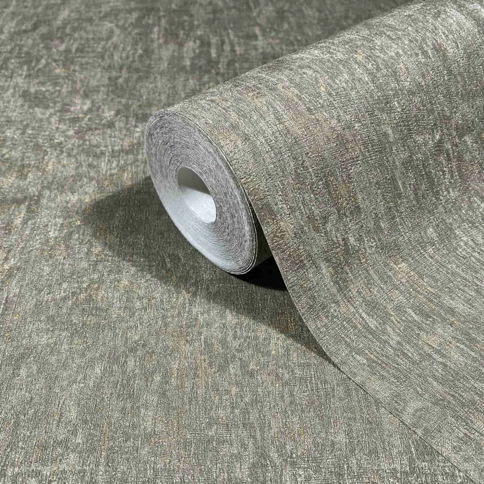 Vliestapete Struktur Uni Used-Look Grau Braun 35552