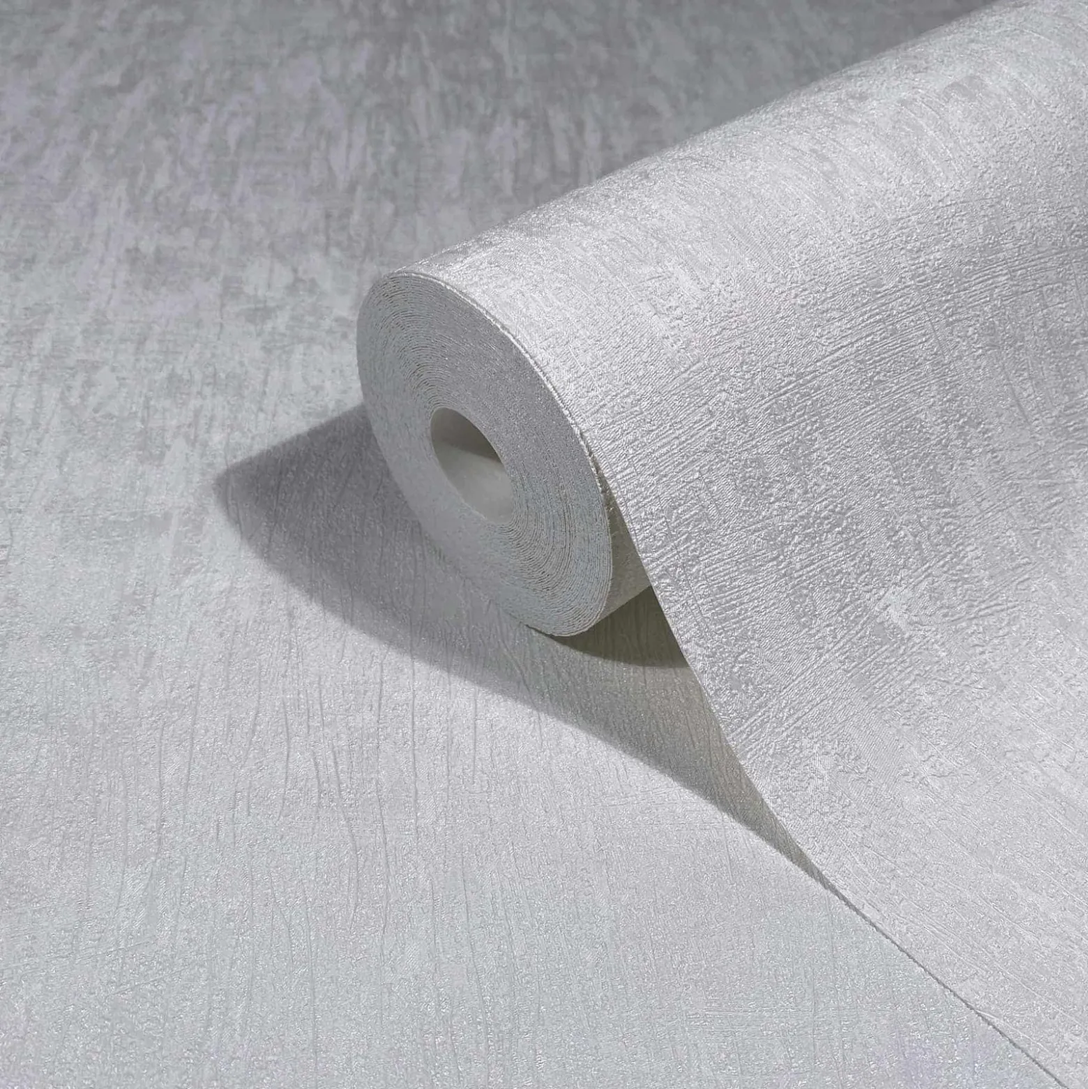 Vliestapete Struktur Uni Used-Look Weiß Creme 35524