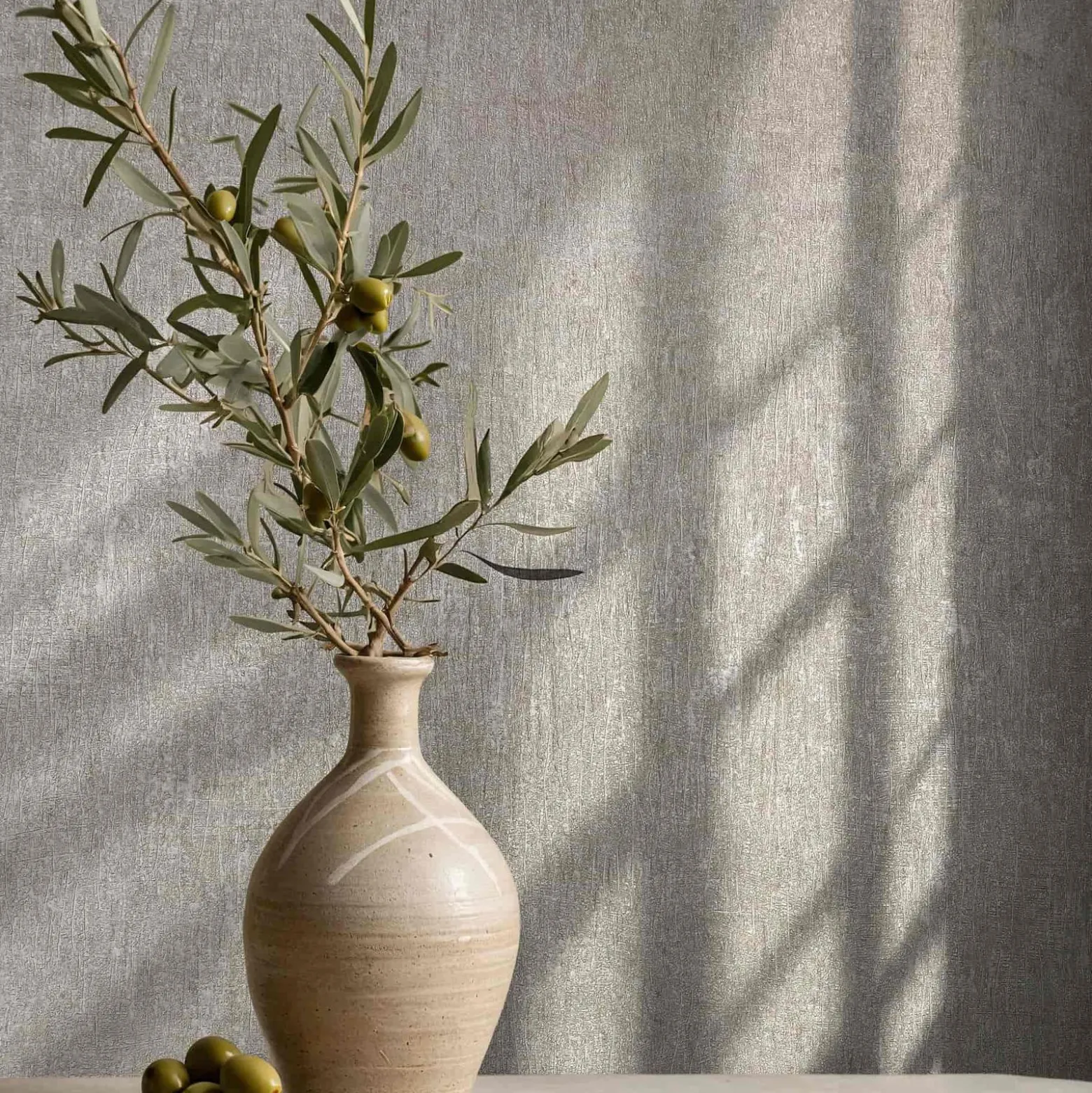 Vliestapete Struktur Uni Used-Look Grau Beige 35525