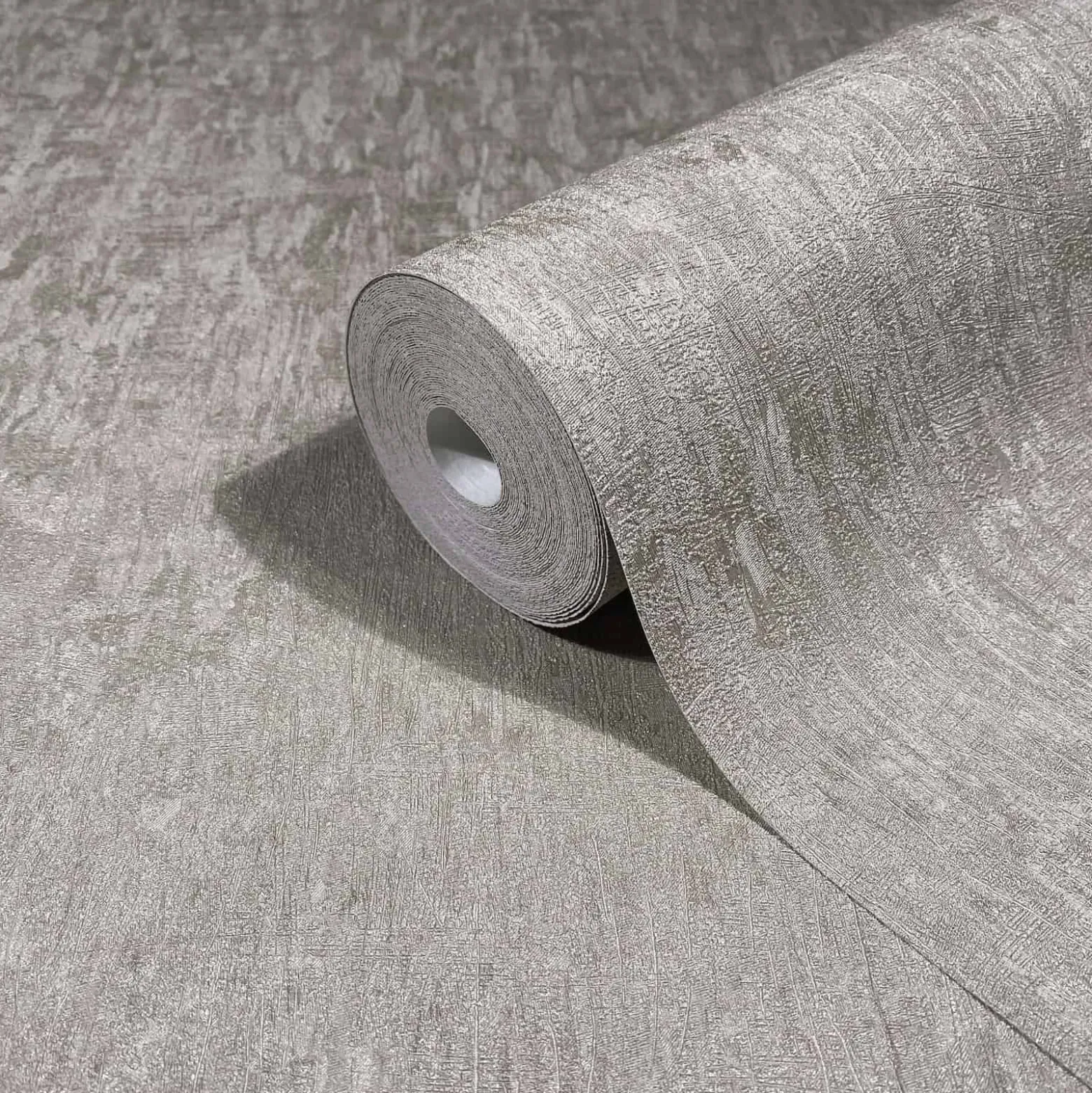 Vliestapete Struktur Uni Used-Look Grau Beige 35525