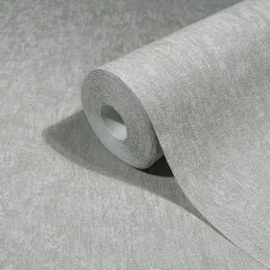 Vliestapete Struktur Uni Used-Look Hellgrau 35551