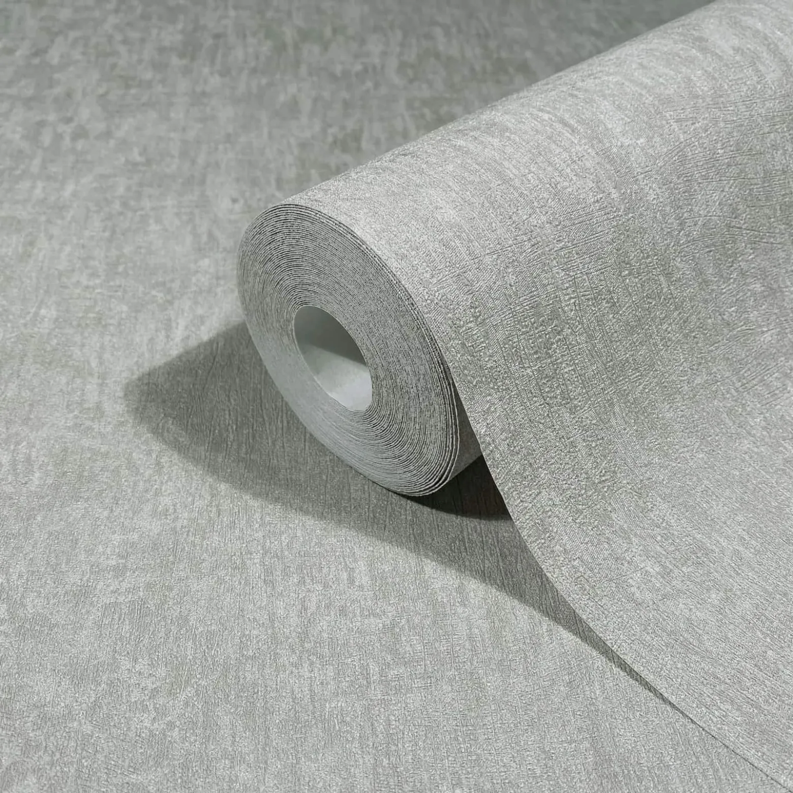 Vliestapete Struktur Uni Used-Look Hellgrau 35551