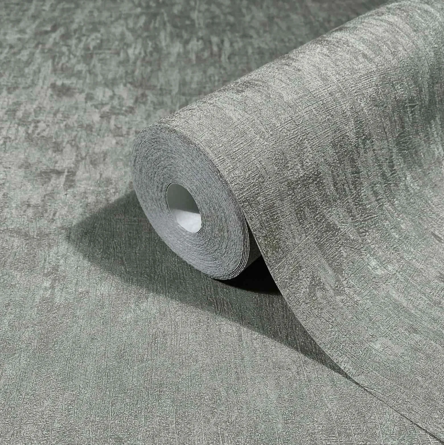 Vliestapete Struktur Uni Used-Look Grau 35528