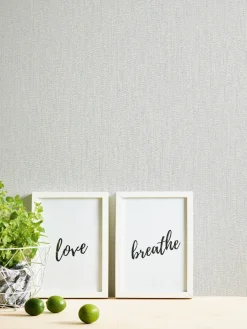 Vliestapete Struktur Weiß Silber Metallic 39026-4