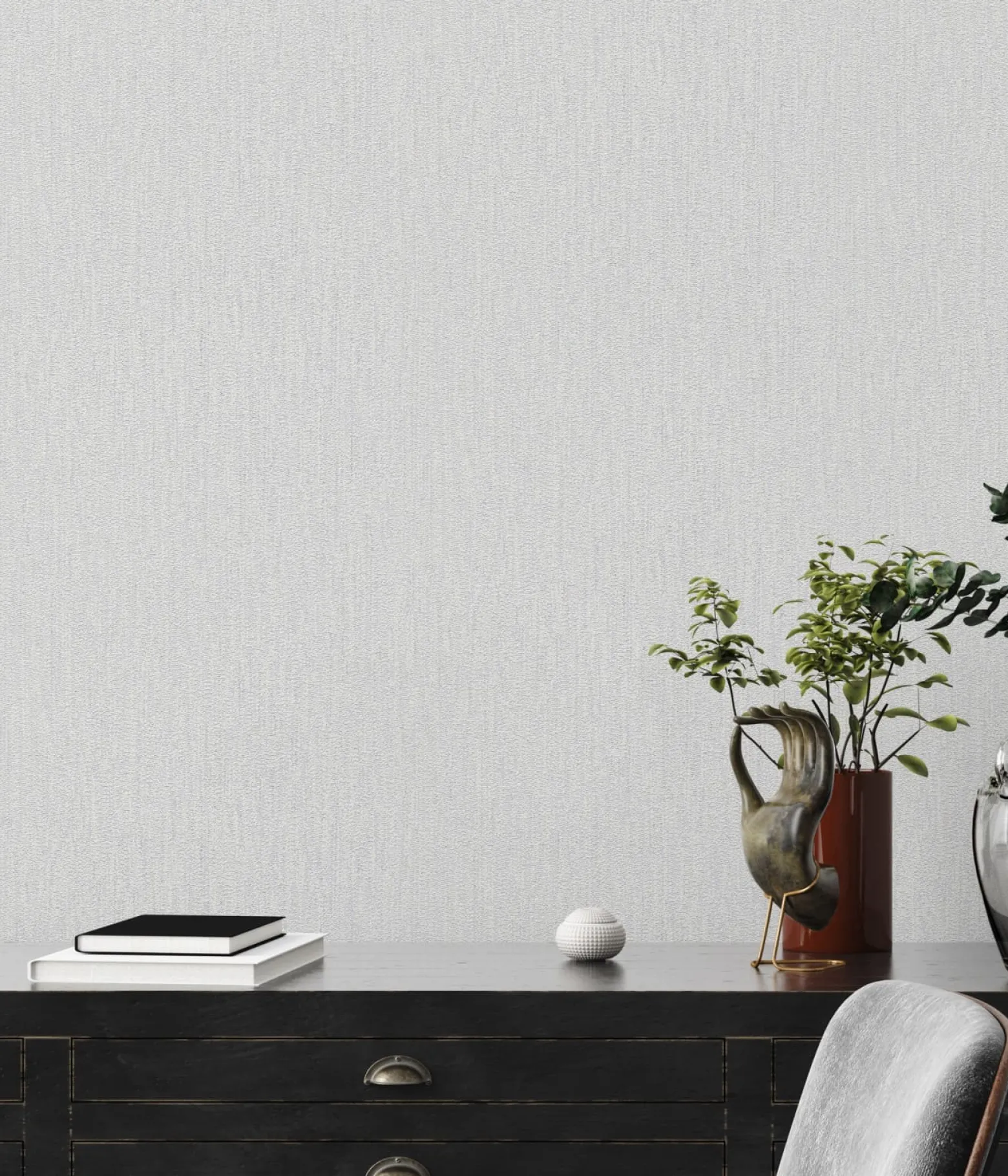 Vliestapete Struktur Weiß Silber Metallic 39026-4