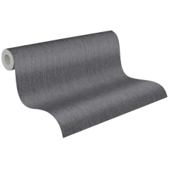 Vliestapete Textil-Design anthrazit silber Glitzer 3443-35