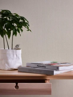 Vliestapete Textil Design Creme Silber Glitzer 3955-11