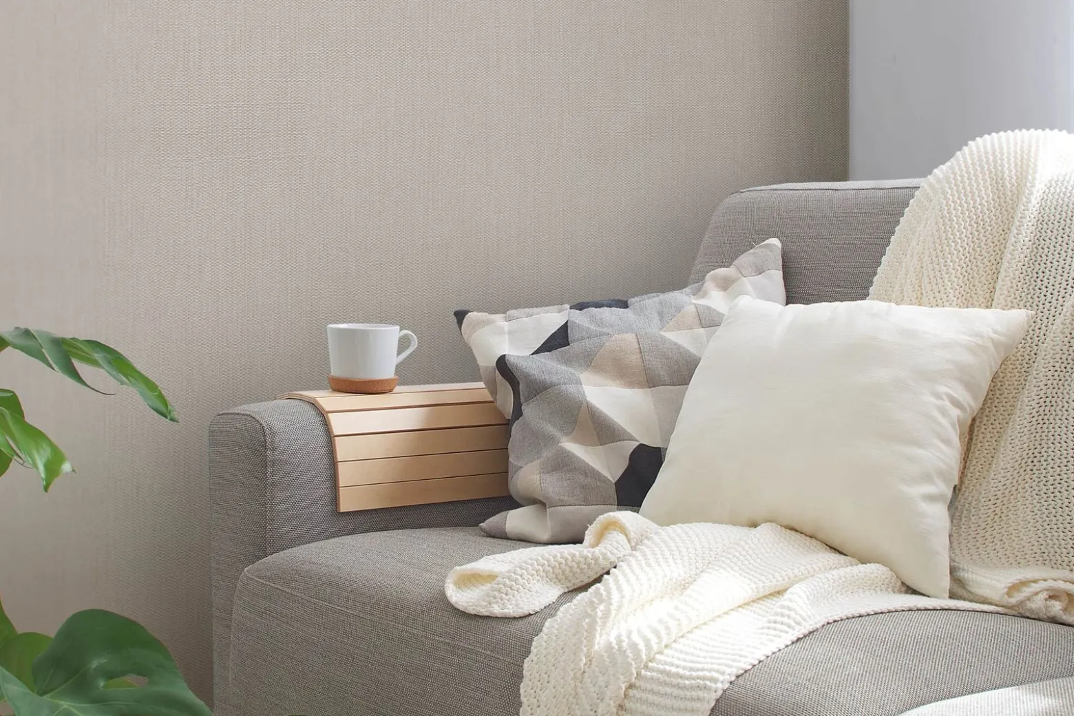 Vliestapete Textil Design Creme Silber Glitzer 3955-11