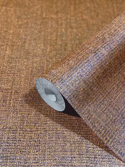 Vliestapete Textil Meliert kupfer Metallic 85737