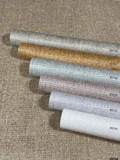 Vliestapete Textil Meliert kupfer Metallic 85737