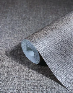 Vliestapete Textil Meliert taupe silber metallic 85739