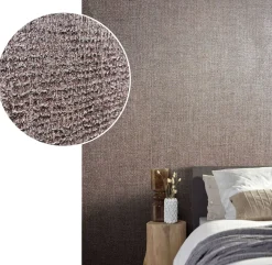 Vliestapete Textil Meliert taupe silber metallic 85739