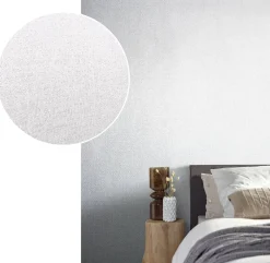 Vliestapete Textil Meliert weiß-grau Metallic 85742