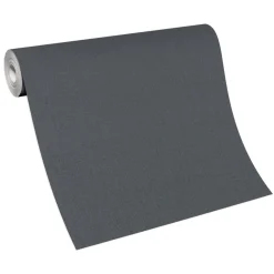 Vliestapete Textil Optik Einfarbig Dunkelgrau 10359-15