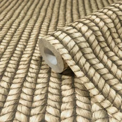 Vliestapete Textiloptik Jute Geflecht Beige Braun 45750