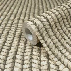 Vliestapete Textiloptik Jute Geflecht Beige Creme 45749