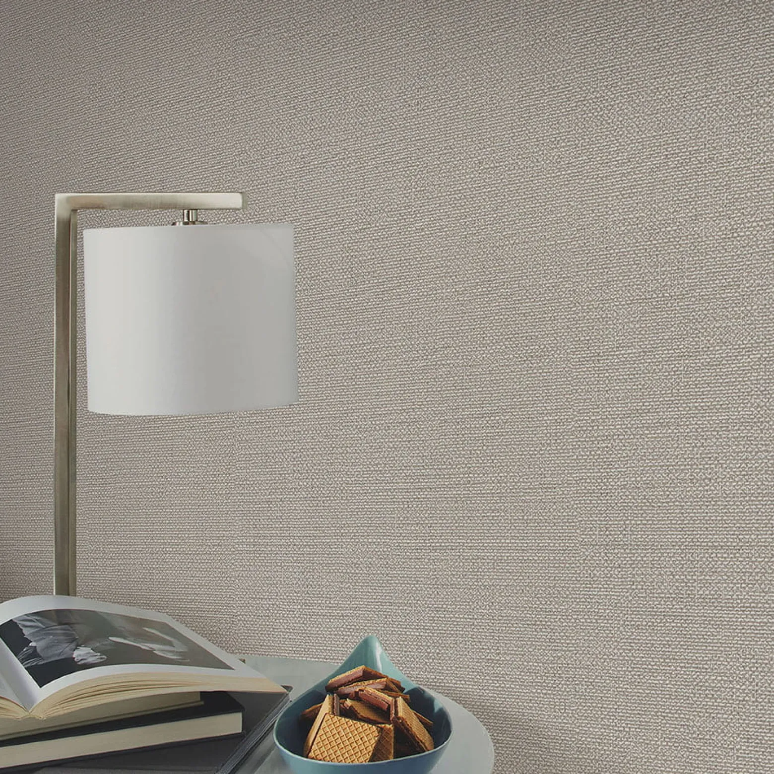 Vliestapete Textiloptik Uni Beige Grau 10463-02