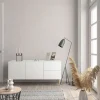 Vliestapete Textil Optik Uni Creme Beige Metallic 33177