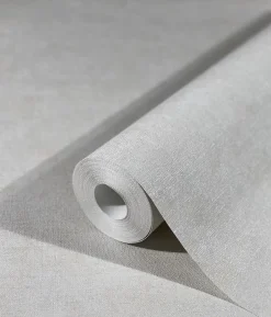 Vliestapete Textil Optik Uni Cremeweiß Metallic 33190