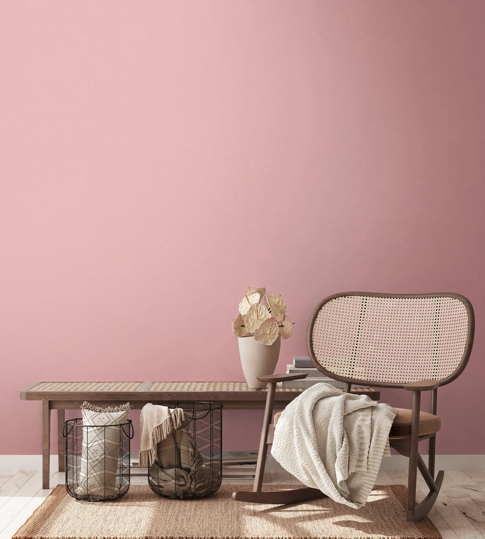 Vliestapete Textil Optik Uni Struktur Rosa Pink 38904-2