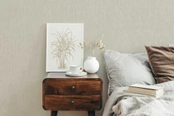 Vliestapete Textil Optik Uni Modern Beige Weiß 47613