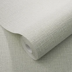 Vliestapete Textiloptik Uni Grün Creme 10463-24