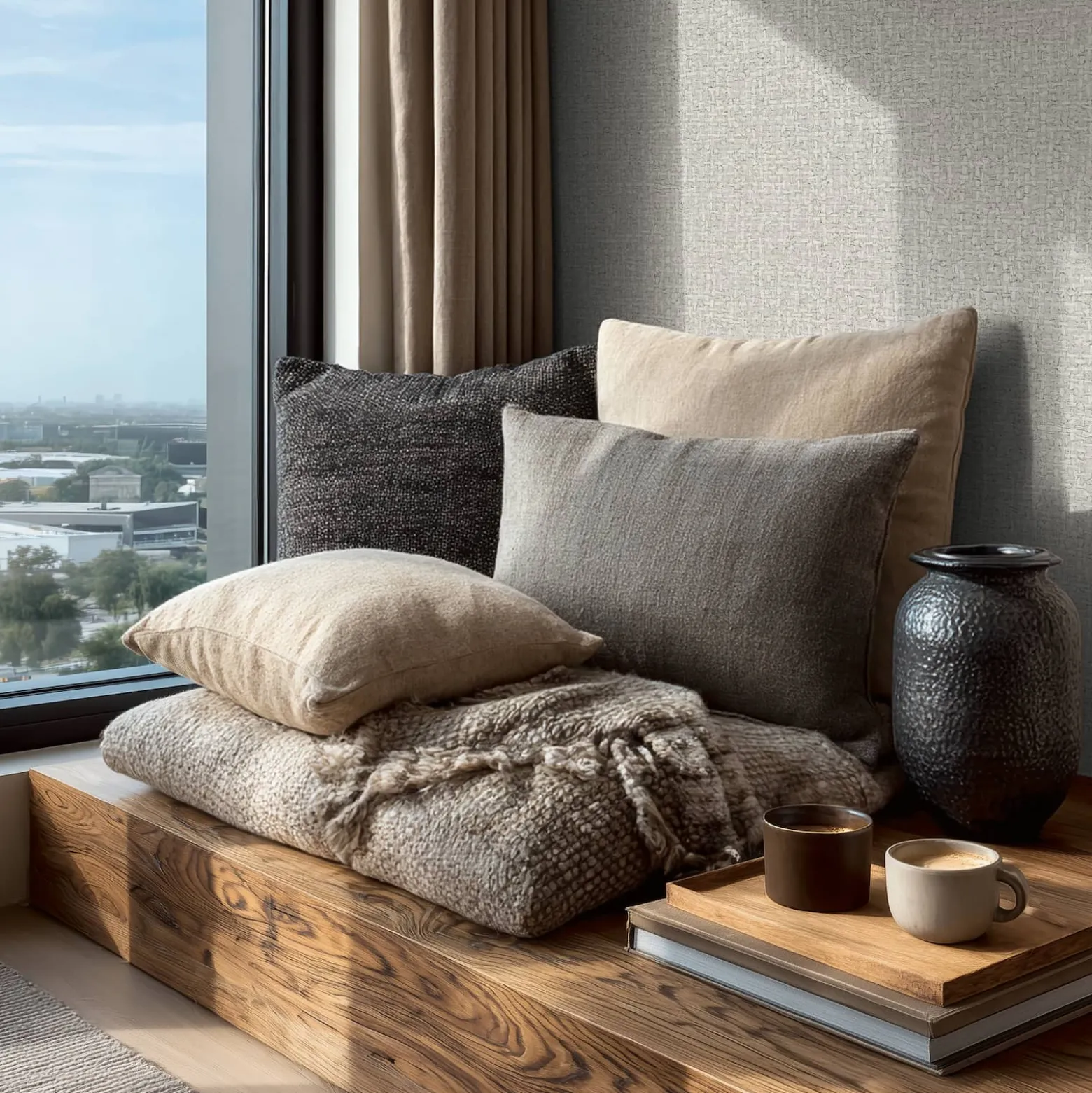 Vliestapete Textil Sisal Optik Hellgrau 79112-2