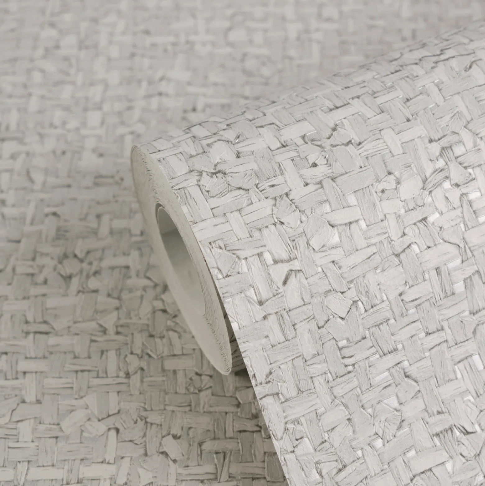 Vliestapete Textil Sisal Optik Hellgrau 79112-2