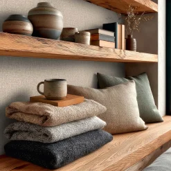 Vliestapete Textil Sisal Optik Creme Grau 79112-3