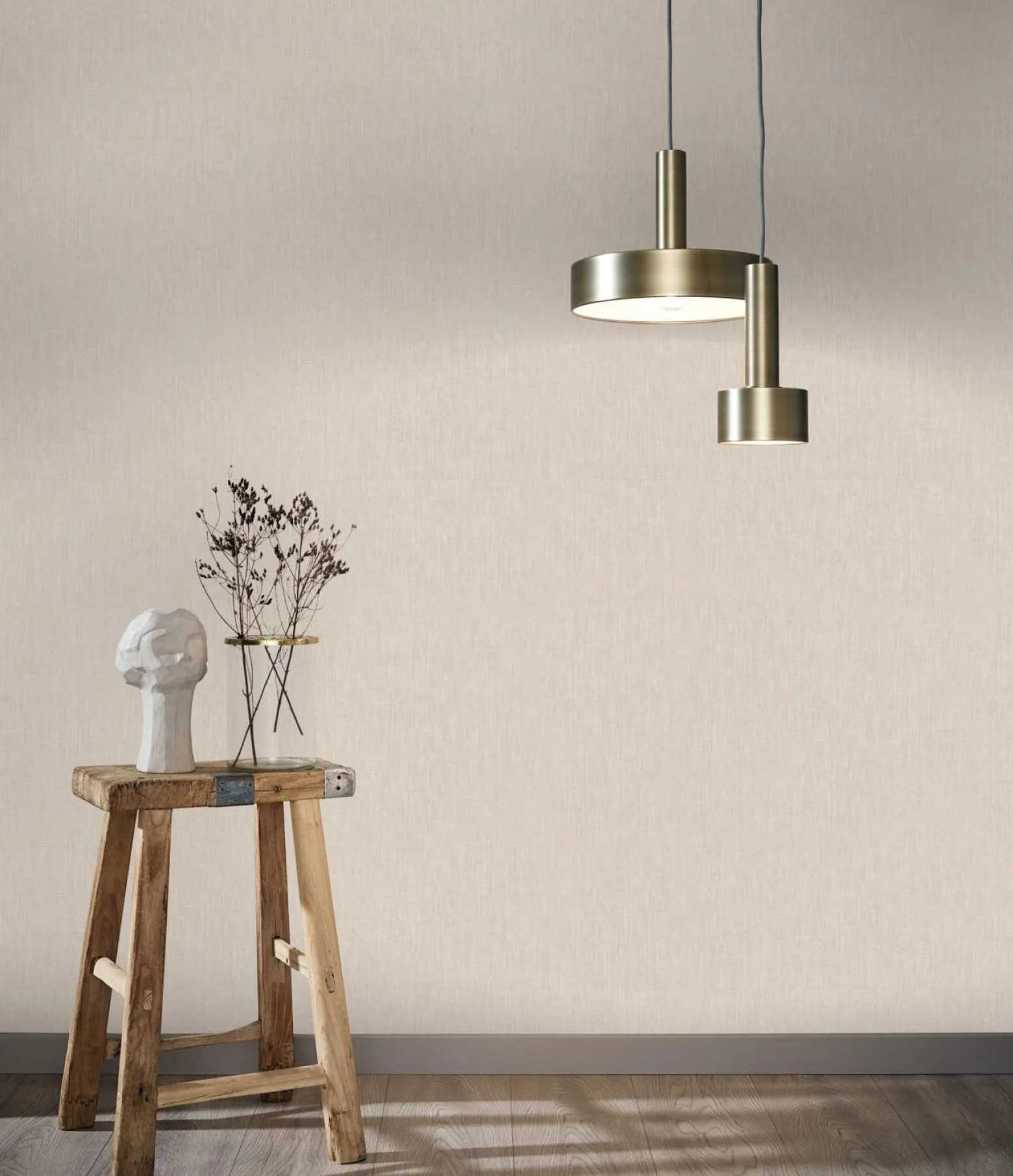 Vliestapete Textil Struktur Uni beige 33327