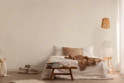 Vliestapete Textil Struktur Einfarbig Beige Creme 39655-7