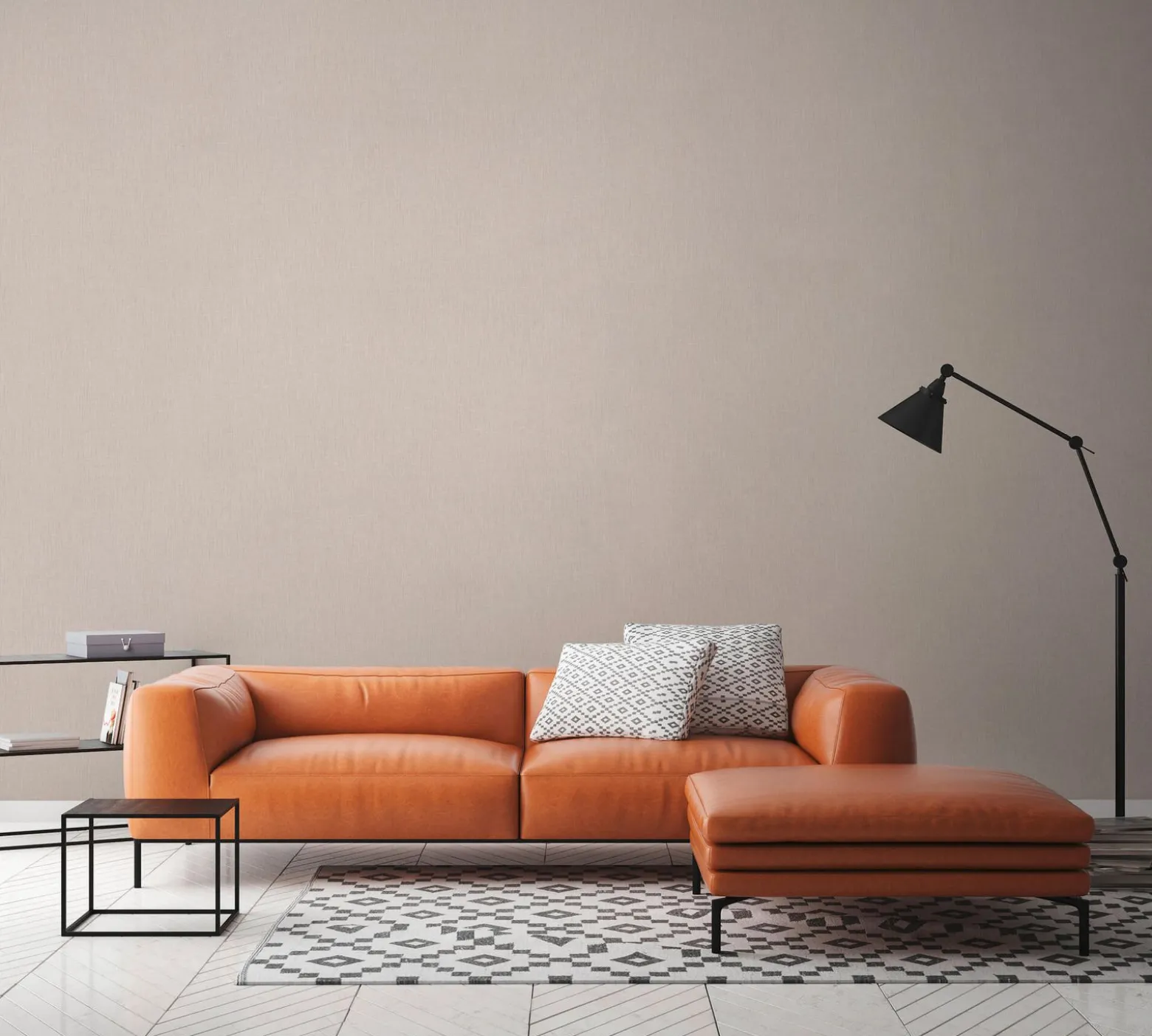 Vliestapete texturiert Uni beige 37952-5
