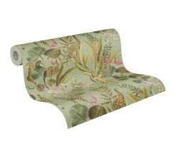 Vliestapete Tiere Exotisch Grün Beige 78218-1