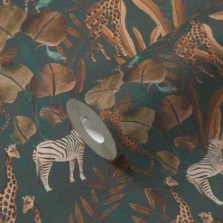 Vliestapete Tiere Exotisch Grün Braun 78218-2
